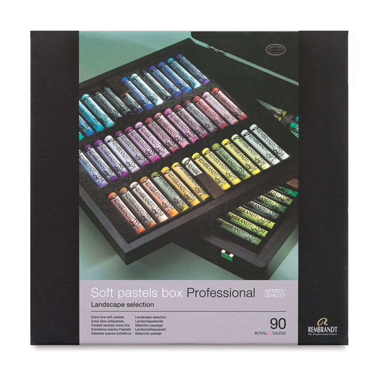 Rembrandt Soft Pastel Set - Set of 90, Landscape Colors, Wood Box
